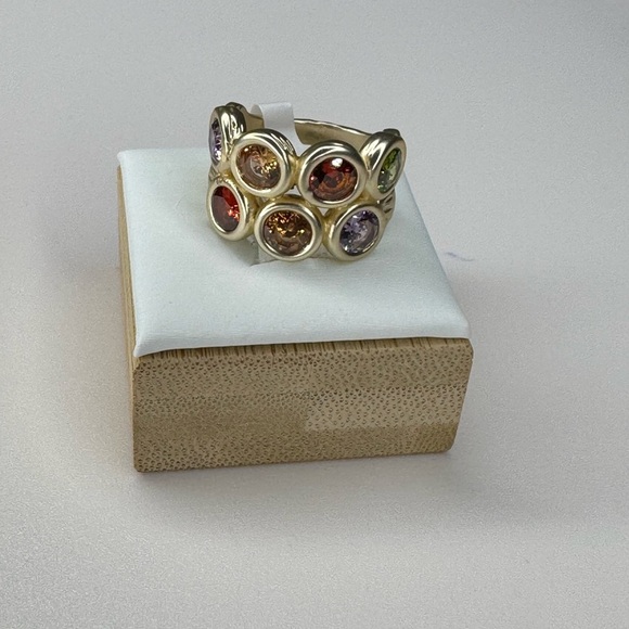 DOUBLE STRAND MULTIPLE COLOR CZ STONE BEZEL SET - Picture 6 of 6